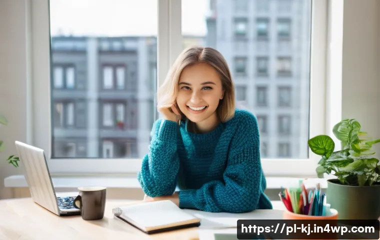 웹 기술을 활용한 개인 브랜딩 전략 - **Prompt:** "A young woman, 25 years old, a Polish blogger, sitting at a desk in a bright, modern ap...
