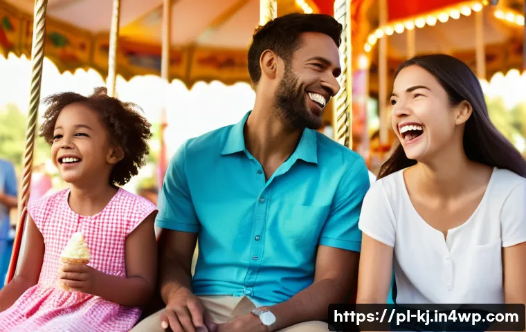 컴포넌트 기반 개발의 실용적 접근 - **Prompt:** A diverse family enjoying a lively day at a public amusement park. The family consists o...